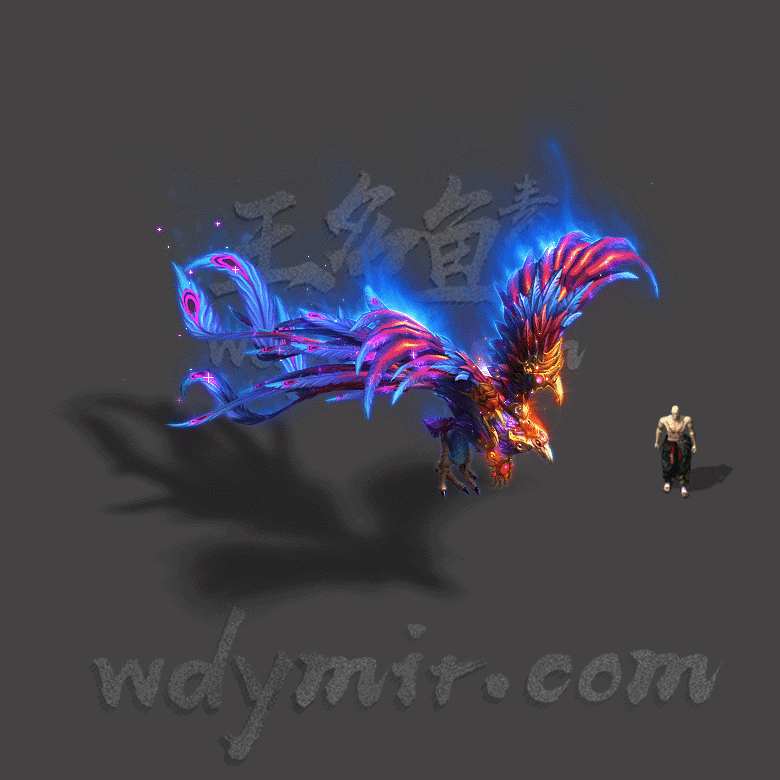 GW-0019  1只幻彩灵凤怪物素材