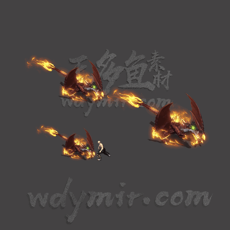 GW-0027 1组喷火龙怪物素材